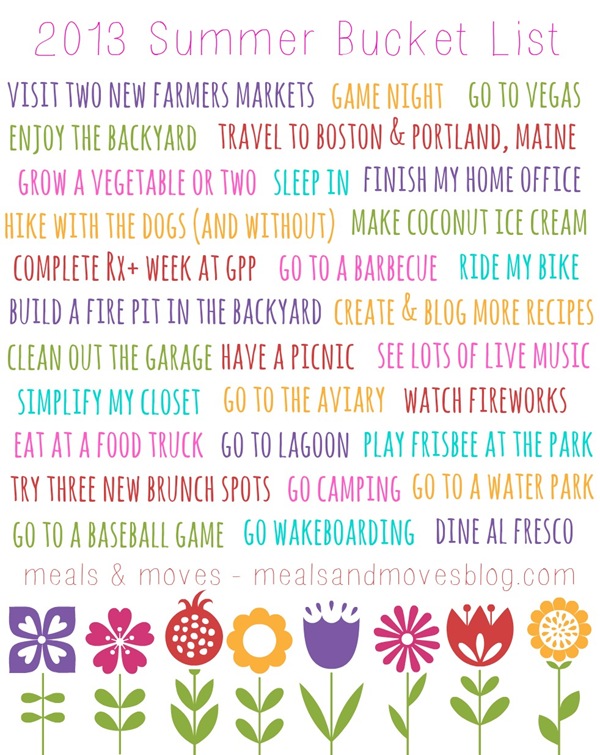 2013 Summer Bucket List